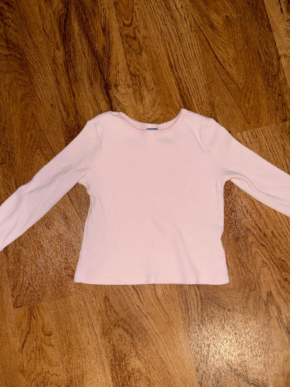 Old Navy Light Pink Long Sleeve Waffle‎ Knit Top